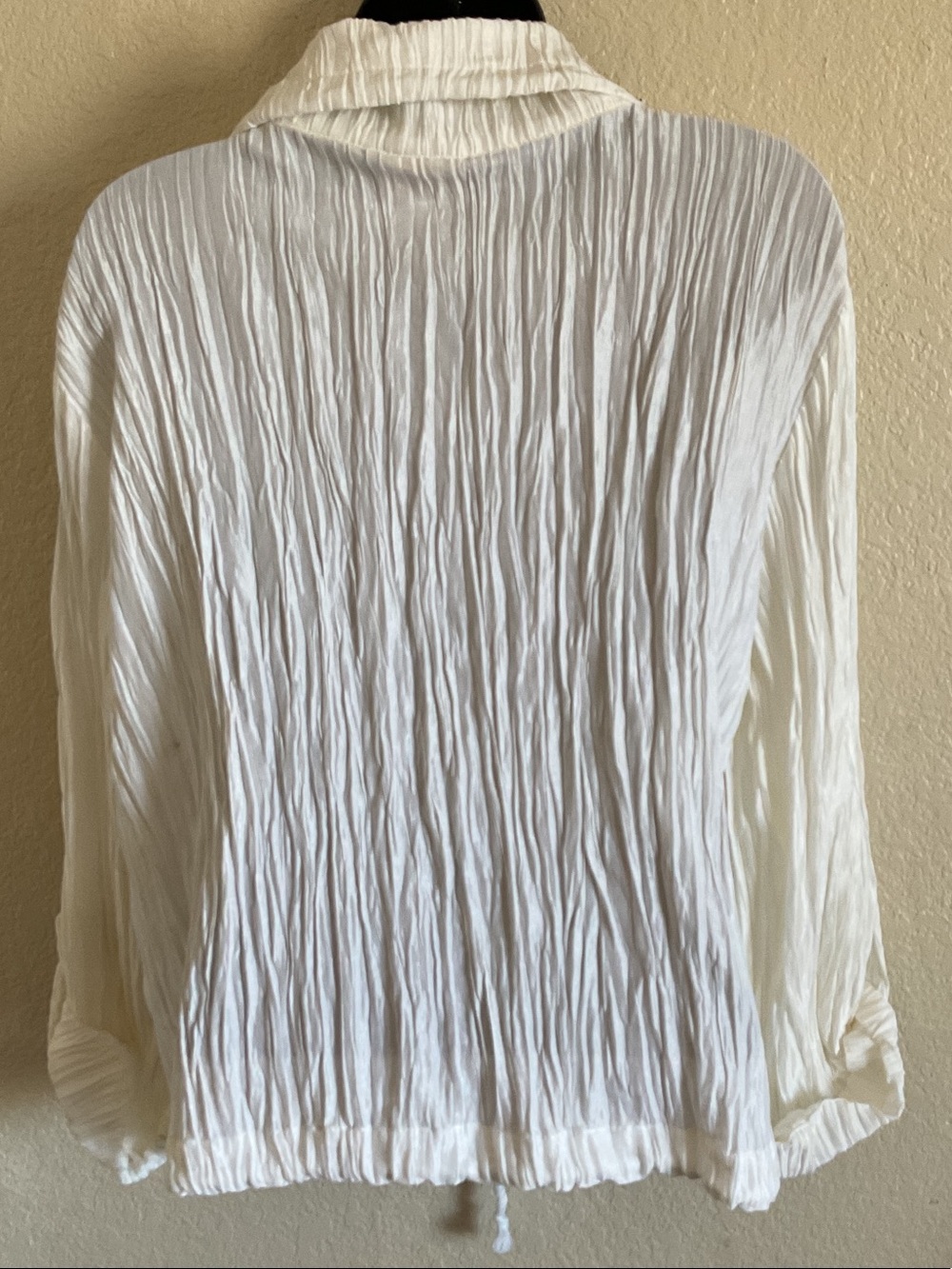 Ruby Rd. White Crinkle Zip-Front Drawstring Jacket - Picture 6 of 6